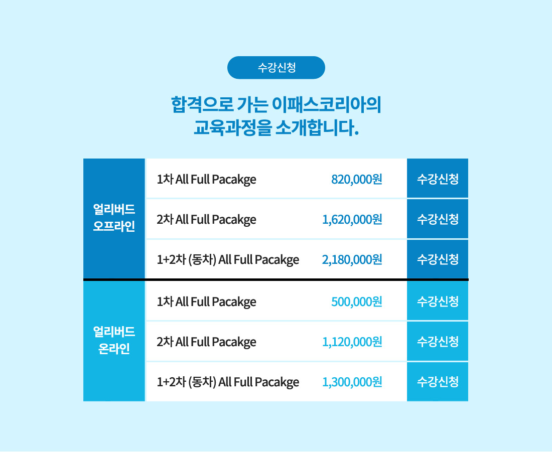 얼리버드 수강신청